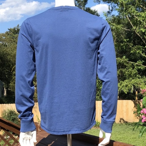 Abercrombie & Fitch Mens M Blue Muscle Shirt Long Sleeve White Moose EUC. Soft - Picture 5 of 8